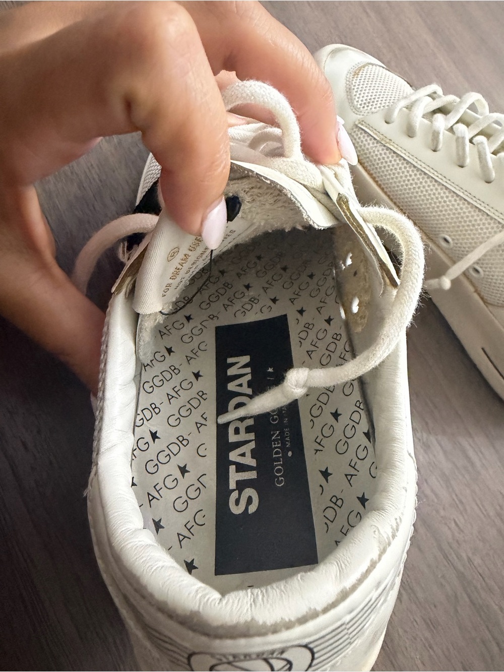 Golden Goose Women’s White Sneakers with Black Star - Picture 3 of 6